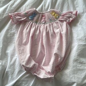 Baby girl smocked bubble